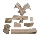 Lot consisting of eight architectural sculpted stone fragments. 15th – 17th centuries.