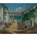 Joaquín Terruella Matilla (Barcelona, 1891 - 1956) "Llança - Costa Brava" Oils on canvas. Signed.