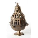 Bronze censer. Gothic. Circa 1500. The upper part is decorated in the form of windows. The chains