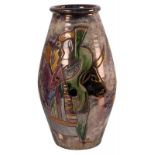Eusebi Díaz Costa (Oix, Girona, 1908 - 1964) An important glazed polychromed ceramic vase. Signed.
