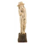 Carved ivory figure. European School. 19th century. Height without plinth: 36 cm.