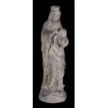 Virgin with Child. Stone sculpture. 16th century. Flaws. Height: 72 cm.