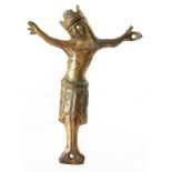 Cooper, gilded and engraved figure of Christ. Limoges. France. 13th century. Formerly with