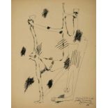 Benjamín Palencia (Barrax, Albacete, 1894 - Madrid, 1980) Ink drawing on paper. Signed and dated in