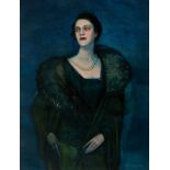 Federico Beltran Masses (Guaira de Malena, Cuba, 1885 - Barcelona, 1949) "Elegant lady"   Oil on