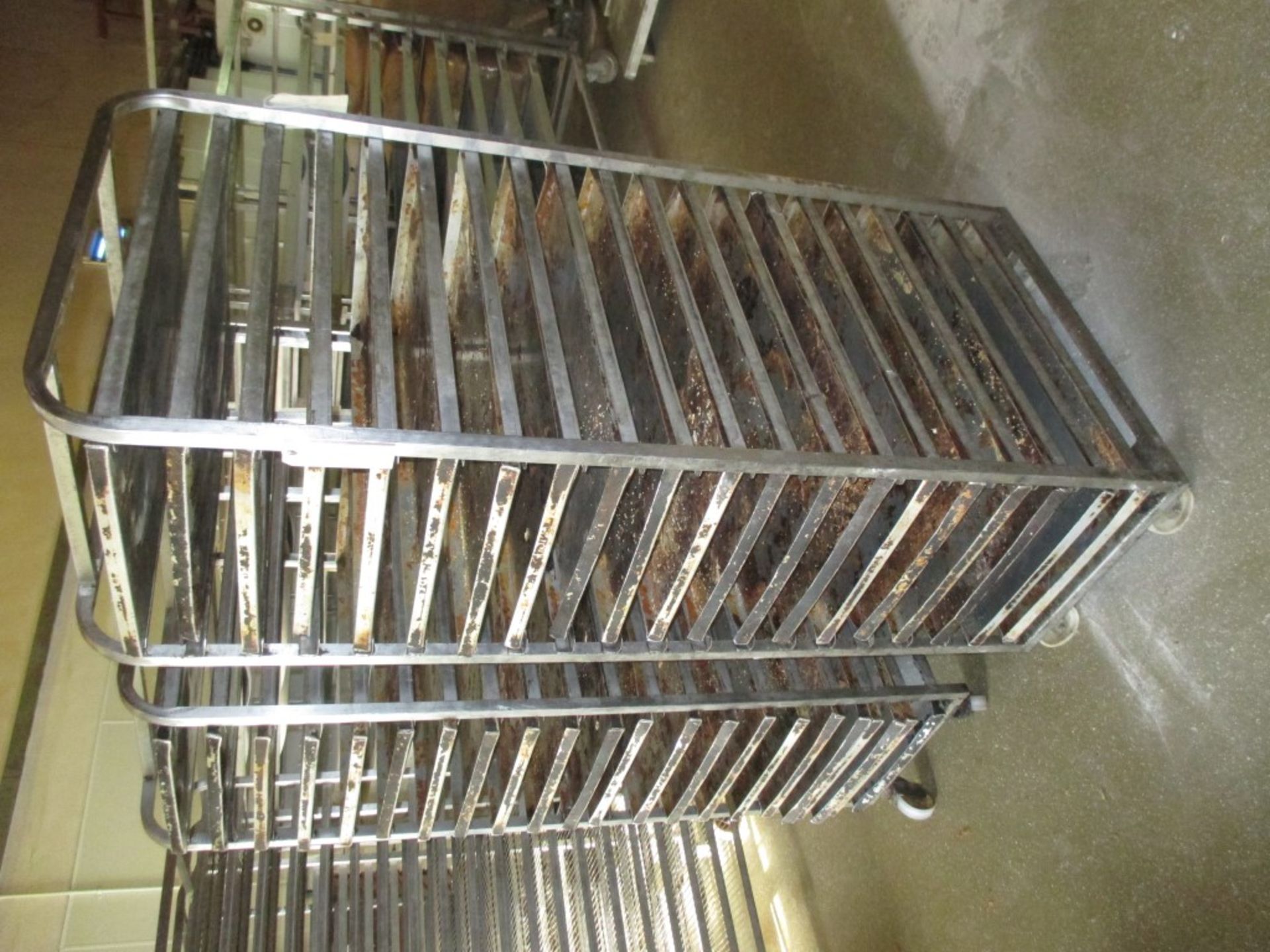 2 Metal trolleys with – 20 baking trays per trolley - Image 2 of 3