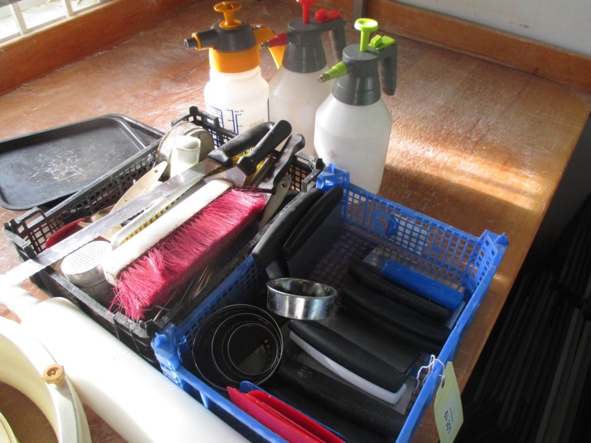 Assorted bakery utensils -dough dividers, knives, rollers , sieves. - Image 2 of 2