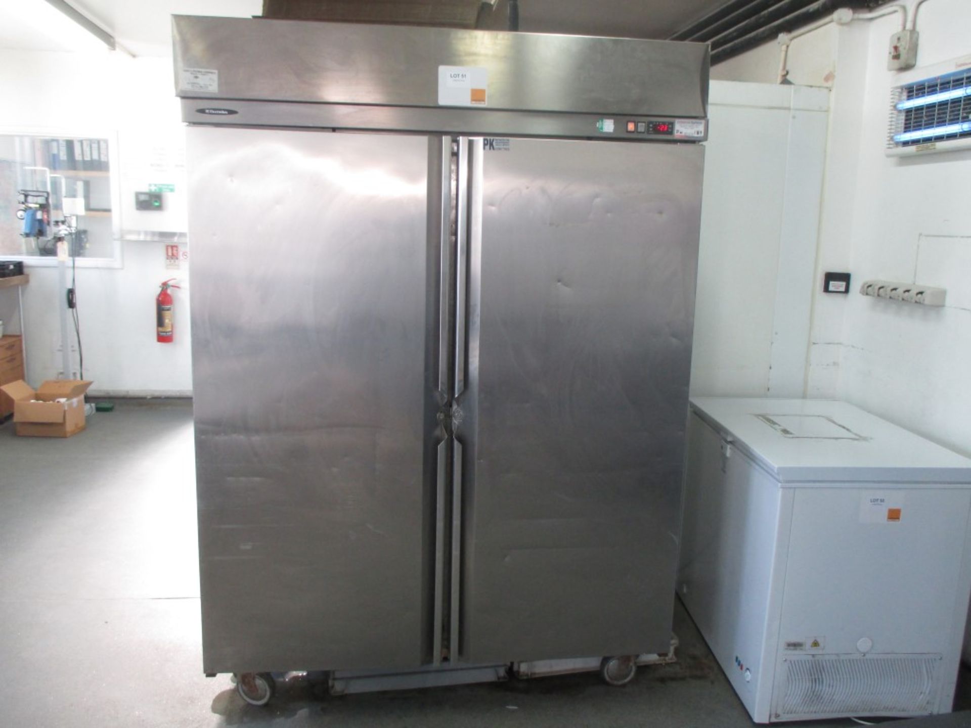 ELECTROLUX - stainless steel clad double door vertical freezer - 1430 mm (w)