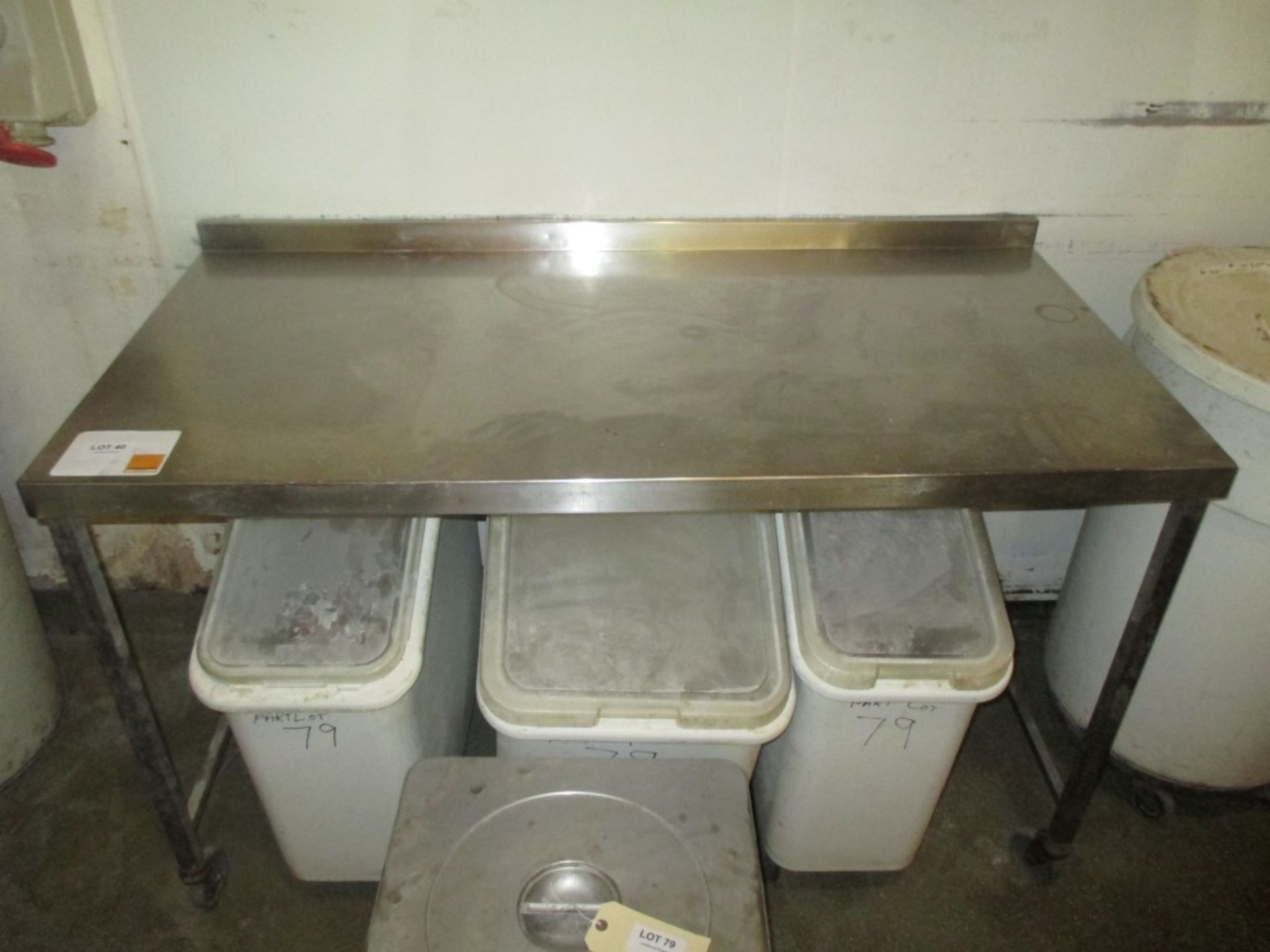 Mobile stainless steel prep table - 1500 mm x 750 mm