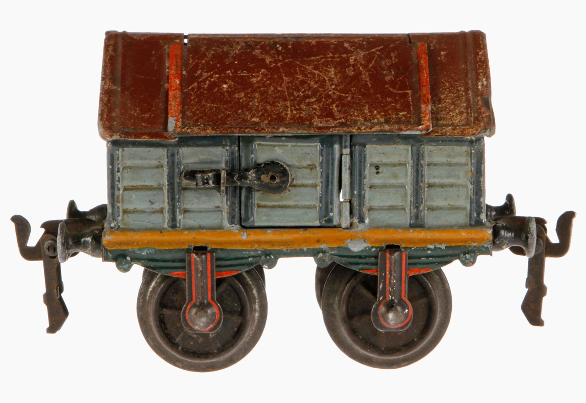 Märklin Klappdeckel-Zementwagen 1815, S 1, uralt, HL, 2 LTH, Alterungs- und Gebrauchsspuren, tw