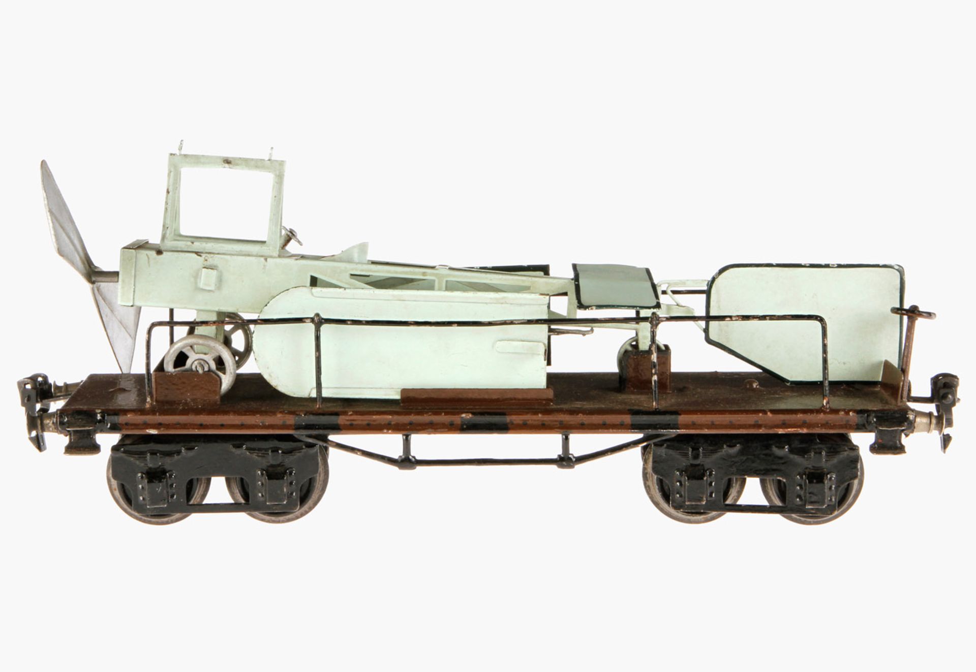 Märklin Flugzeugtransportwagen 1881, S 1, mit zerlegbarem Flugzeug, HL, 4A, Plattform gealterter