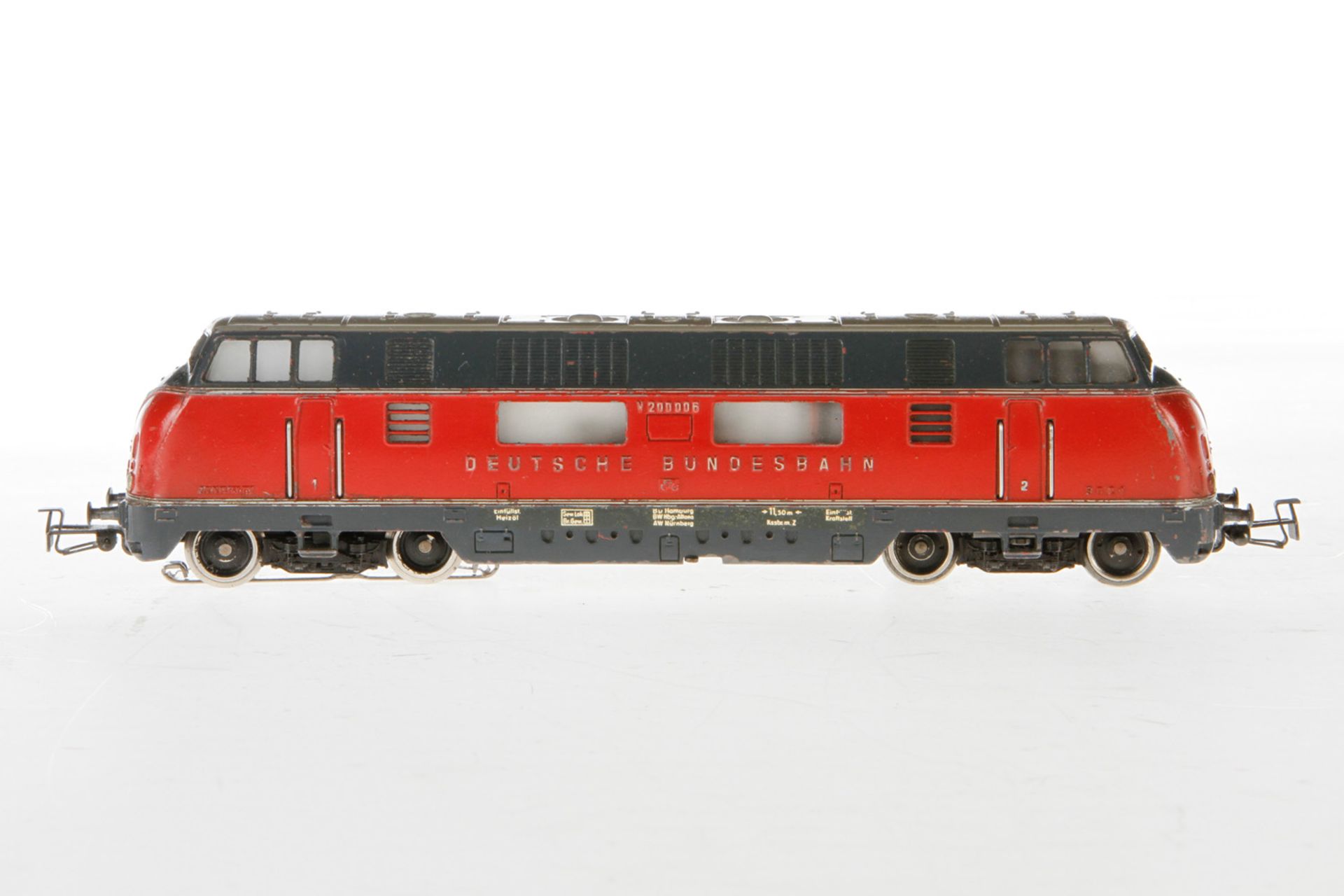 Märklin DB Diesellok V 200 006, Nr. 3021, S H0, Guss, rot/blaugrau, min. Lackschäden, leichte