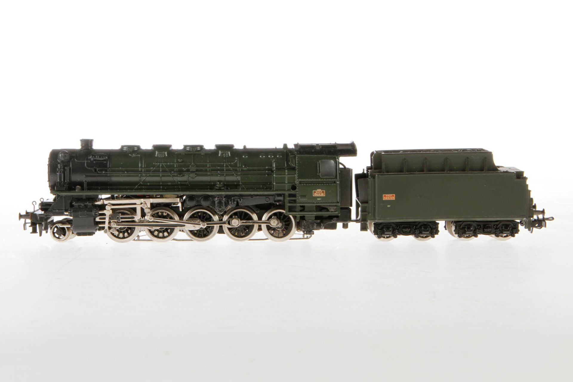 Märklin SNCF 1-E Dampflok 150 X 29 mit Tender, Nr. 3046, S H0, Guss, grün/schwarz, Länge 28 cm, Z