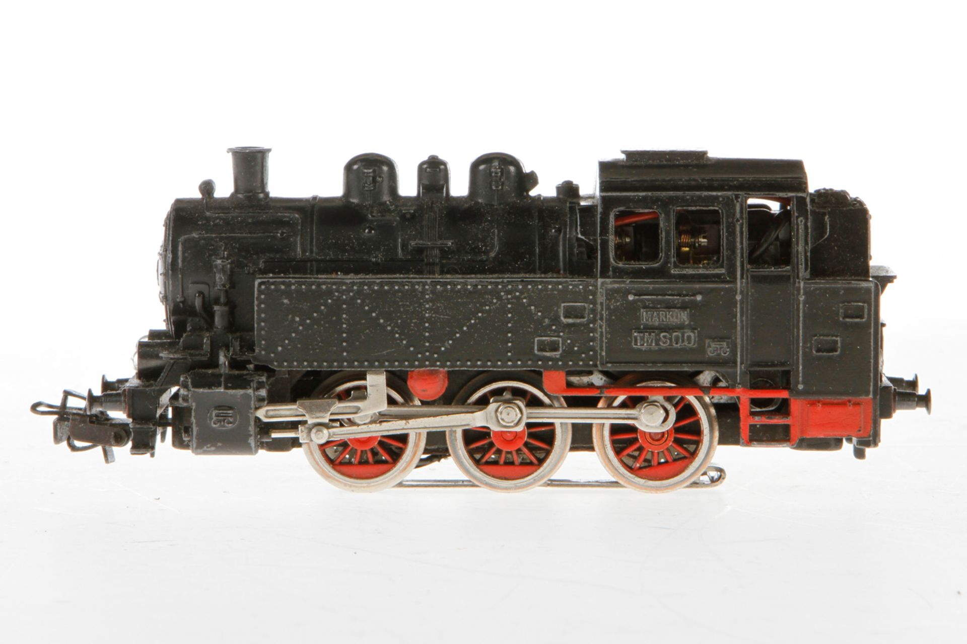 Märklin C-Tenderlok TM 800, S H0, 2. Version, Guss, schwarz, 2 Stirnlampen, leichte Lackschäden,