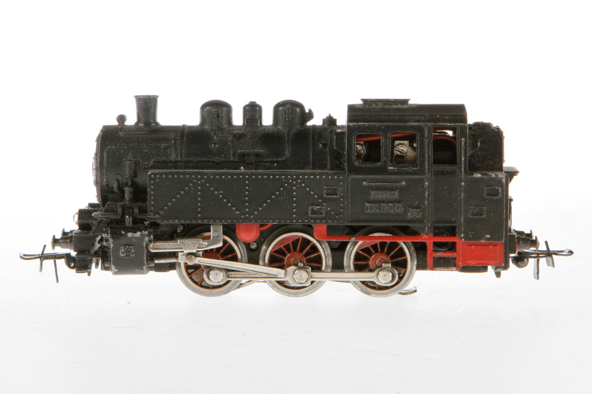 Märklin C-Tenderlok TM 800, S H0, 1. Version, Guss, schwarz, 2 Stirnlampen, leichte Lackschäden,