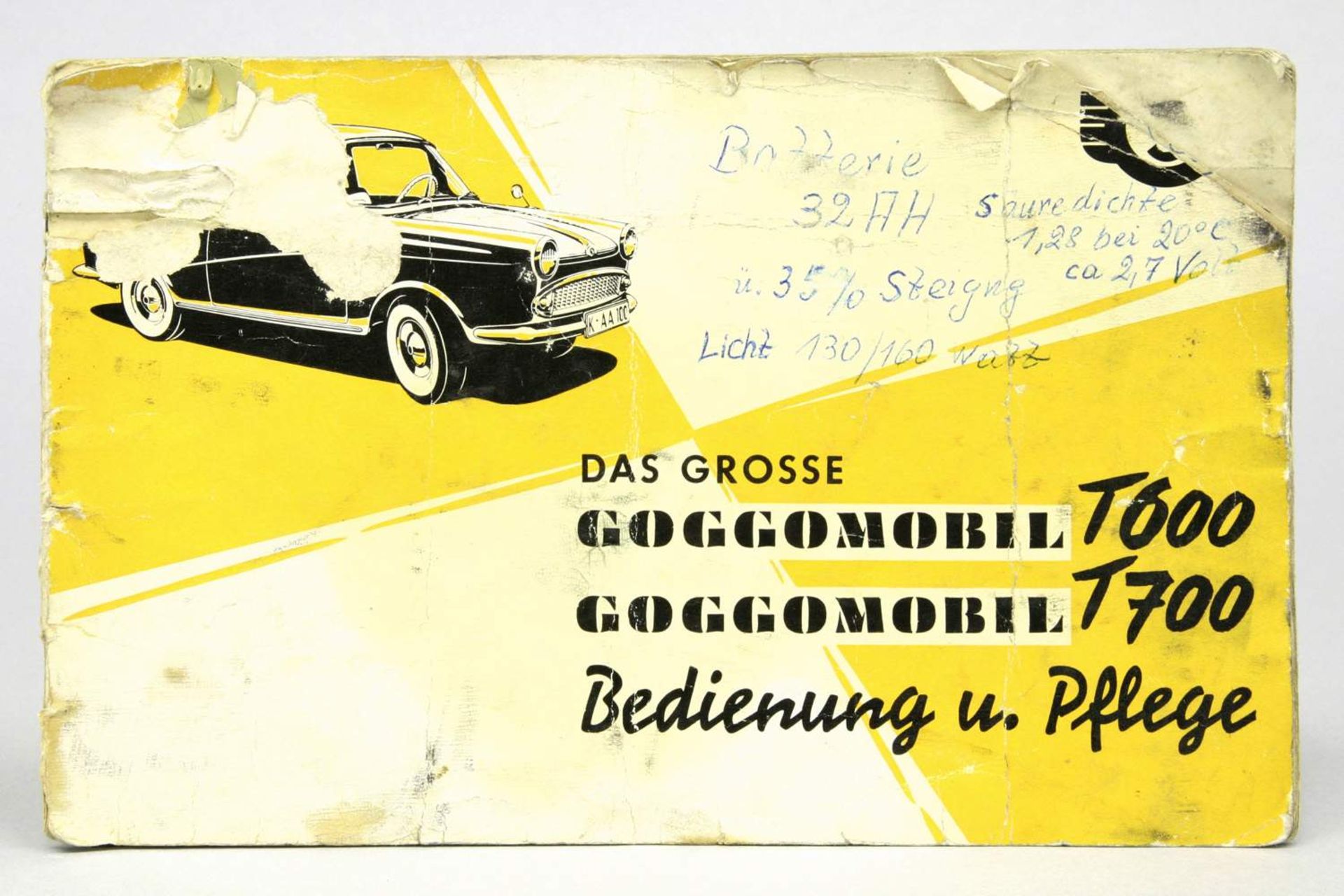 Bedienungs- und Pflegeanleitung Goggomobil T600 / T 700, Ausgabe Dezember 1958, 48 S., gestempelt "