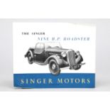 Autofaltblatt "Singer Nine H.P. Roadster", 1946, englisch