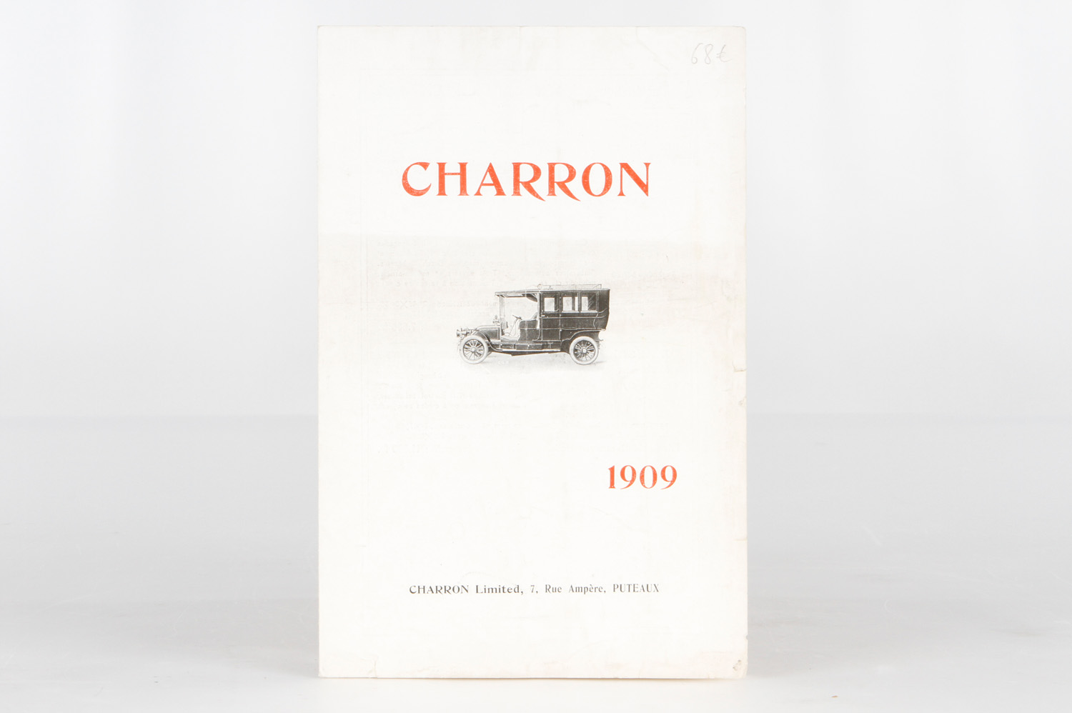Werbeprospekt Charron LTD.von 1909 @ franz., leichte Alterungsspuren , s/w bebildert, selten