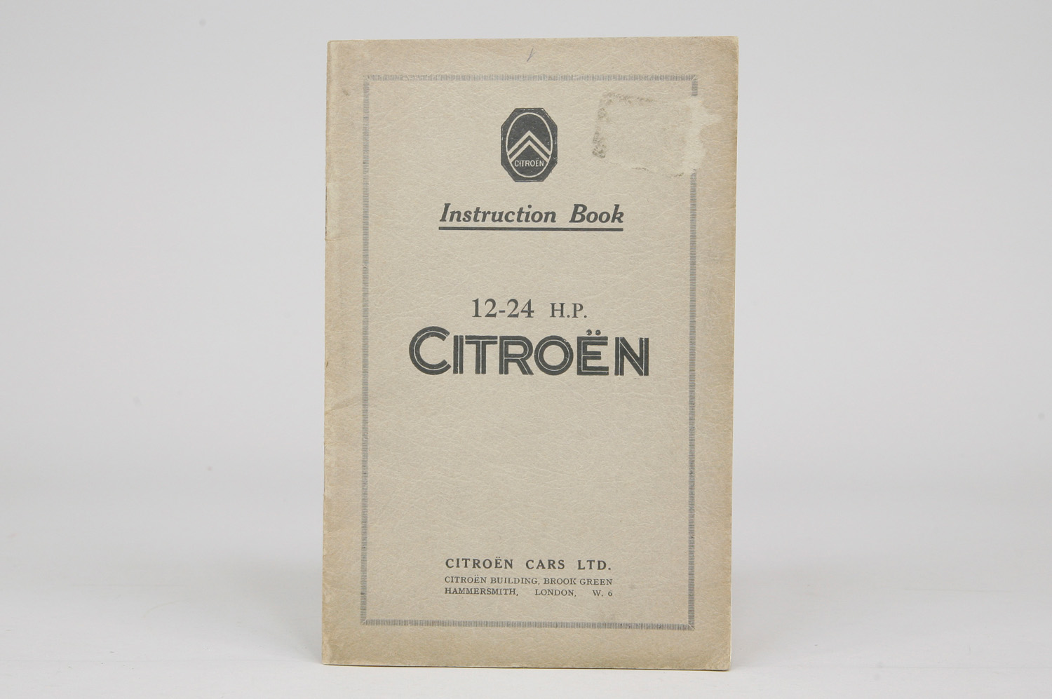 Instruction Book "Citroen 12-24 H.P." @ englisch, Gebrauchsspuren