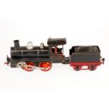 Märklin B-Dampflok, S 1, uralt, Uhrwerk intakt, mit Tender, ÜL, NV, als Ersatzteil