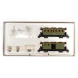 Märklin Zugpackung 5513, S 1, mit 2 Wagen und Zubehör, Lok fehlt, OK, sonst Z 2