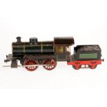 Märklin B-Dampflok, S 1, uralt, Uhrwerk intakt, ÜL, mit Tender, verändert, bespielt