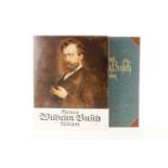 2 Bücher "Neues Wilhelm Busch Album", 1 im Schuber, Alterungsspuren