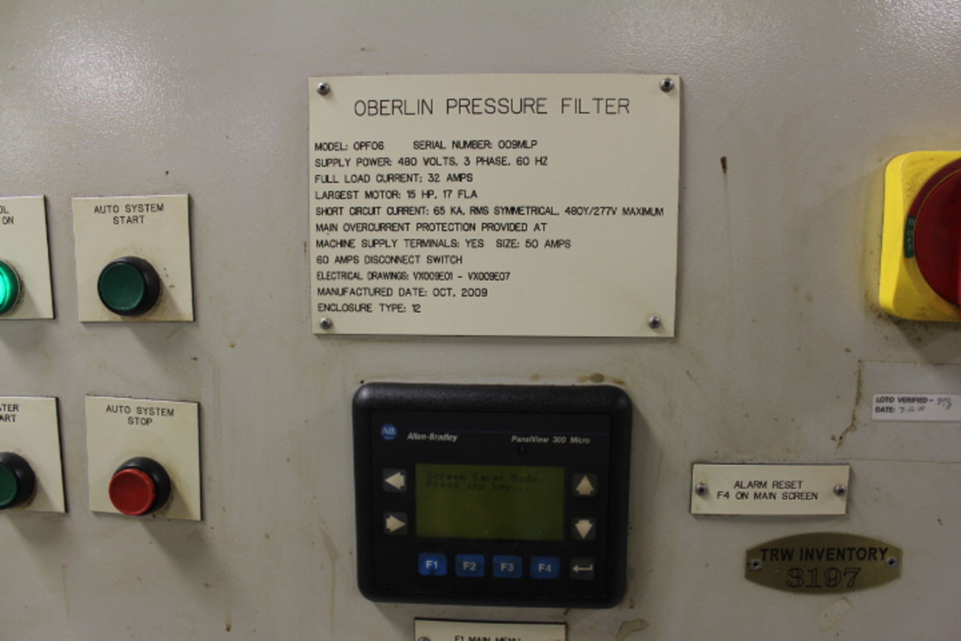 Oberlin, Model OPF06, Pressure Filter - Image 5 of 5