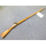 A deactivated Pedersoli copy of a Brown Bess musket. Lock with facsimile Crown/GR, tail dated