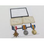 1915 Star Trio to 1655 Pte A Smith Suffolk Yeomanry. Entitled to a Silver War Badge. With box