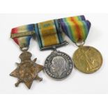 1914 Star Trio with old copy Aug-Nov clasp named to 6865 Pte D Campbell 2/DNS. nVF mounted as
