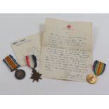 1914 Star Trio to 77147 Gnr C E Short RFA (Sjt on Pair). Medal Card shows service with the 45th