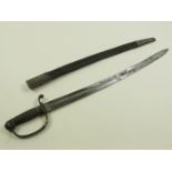 A Model 1850 Constabulary sword blade marked 'PARKER FIELD & SON, 233 Holborn London'. Curved