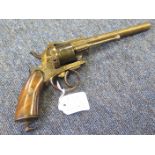 A good 9mm Pinfire 6 shot revolver circa 1860. Belgian proof & Birmingham view mark. Blued