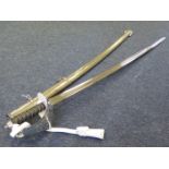 A Household cavalry Troopers sword Geo V in its steel scabbard. Plated blade & scabbard. Polished