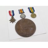 1915 Star Trio and Death Plaque to 14524 Pte (later Cpl) George James Townsend 8th Bn Suffolk