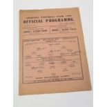 Arsenal v West Bromwich Albion F/L South, 12th Jan 1946. Single sheet