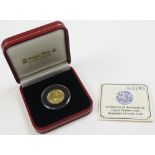 Sierra Leone Gold (0.999) $100 1997 Proof FDC with the diamond insert, boxed as issued