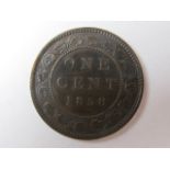 Canada One Cent 1858 (medal alignment) scarce date, GVF