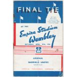 Arsenal v Sheffield United FA Cup Final 25th April 1936, at Wembley