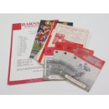 Barnsley home games c1956 to 1989 inc single sheets (approx 13 items)