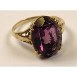 9ct Gold Amethyst Ring size K weight 2.9 grams