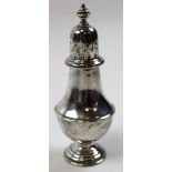 Silver sugar caster, hallmarked J.D. & S (probably Joseph Dixon and Son) on both. Weight - 149.7g (