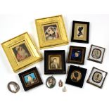 Collection of various sized miniatures in different media.