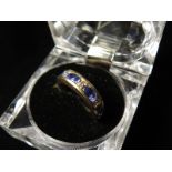 9ct Gold Tanzanite and Diamond Ring size O weight 3.4 grams