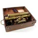 Brass surveying theodolite, by Thomas Jones, London, in original box