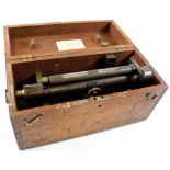 Surveying theodolite, in original box, with label for J. A. Reynolds & Co., Birmingham