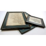 Three Framed Coloured maps of Buckinghamshire, Berkshire & Dorsetshire, all engraved by J. Cary