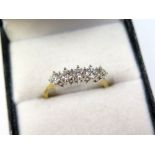 18ct Yellow Gold Ring set with 5 Diamonds approx 0.75 carat weight size O weight 2.8 grams