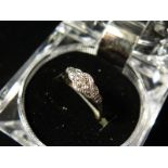 9ct Gold Ring with central diamond size M weight 1.8 grams